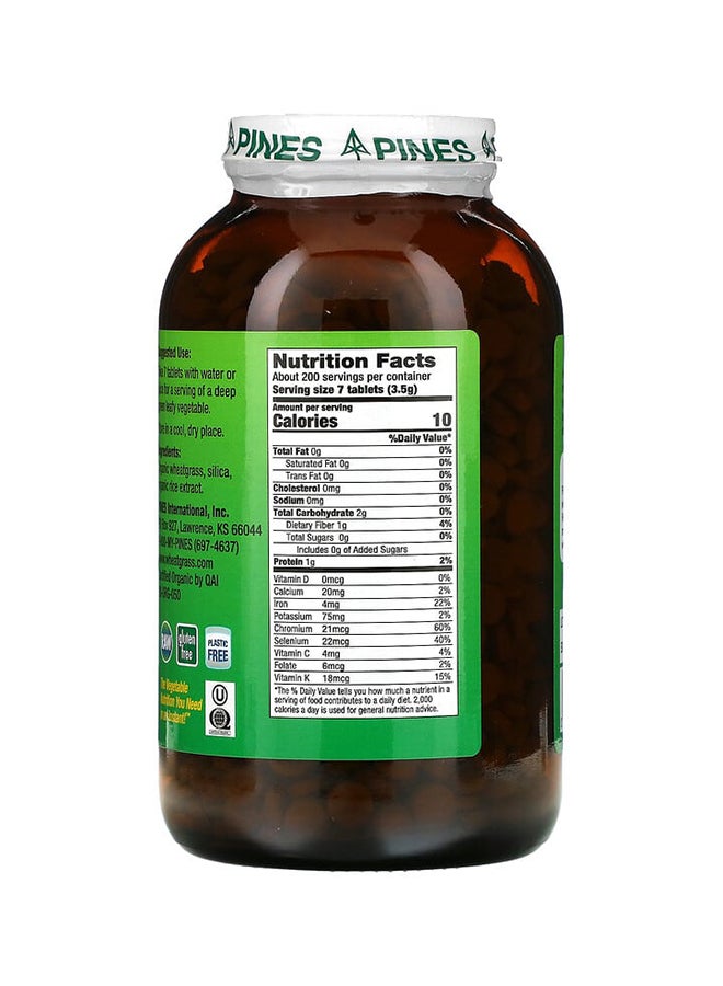 Pines Wheat Grass 500 Mg Dietary Supplement- 1400 Tablets  - Image 2