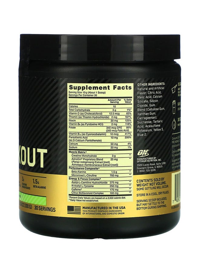 أوبتيموم نيوتريشن Gold Standard قبل التمرين - التفاح الأخضر - 30 حصة 10.58 أونصة (300 جم) - Image 2