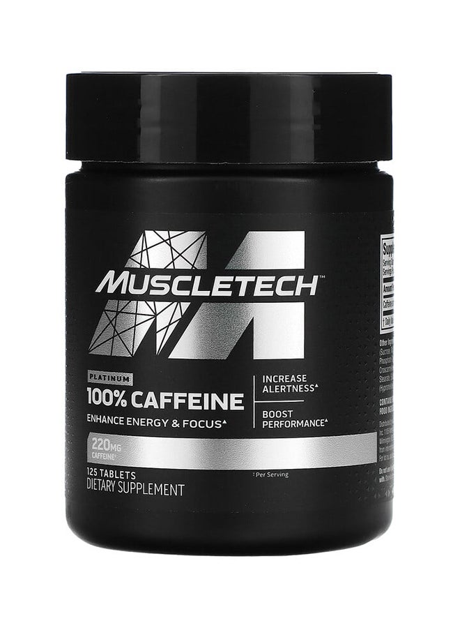 MuscleTech Platinum 100% Caffeine, 220 mg, 125 Tablets  - Image 1