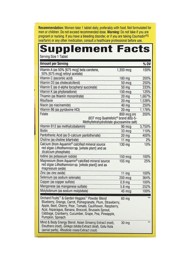 Nature's Way Alive! Once Daily Women's 50+ Multi-Vitamin Supplement - 60 Tablets - Image 2