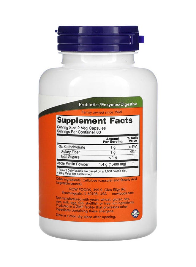 Now Foods Apple Pectin Dietary Supplement - 120 Capsules 700 mg - Image 2