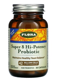 Flora, Super 8 Hi-Potency Probiotic, 42 Billion Cells, 30 Capsules - v1676965938/N33013471A_1