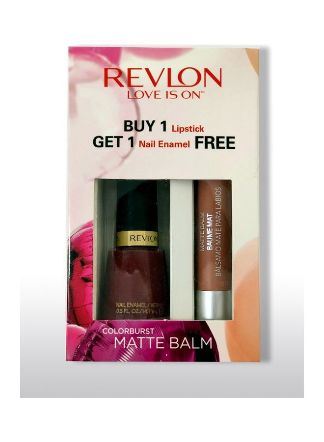 Revlon Pack Color Brust Matte Balm Compelx And Nail Enamel Restage Red Multicolour  - Image 1