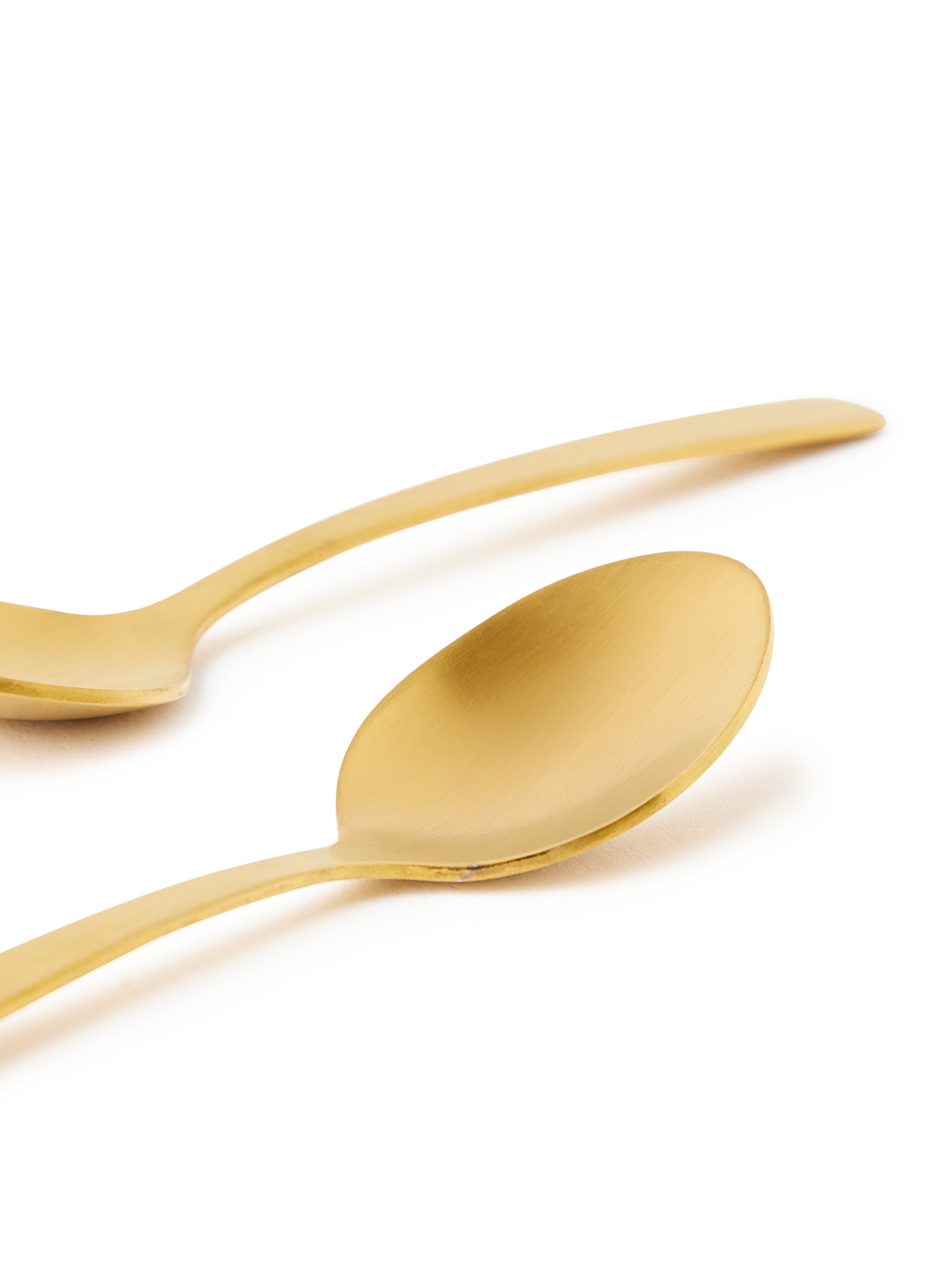 6 Piece Teaspoons Set - Made Of Stainless Steel - Silverware Flatware - Spoons - Spoon Set - Tea Spoons - Serves 6 - Design Gold Sail 