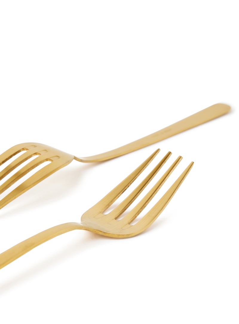 Noon East - 6 Piece Forks Set - Made Of Stainless Steel - Silverware Flatware - Fork Set - Serves 6 - Design Gold Sail Gold Sail 6 Pc Fork - Image 1