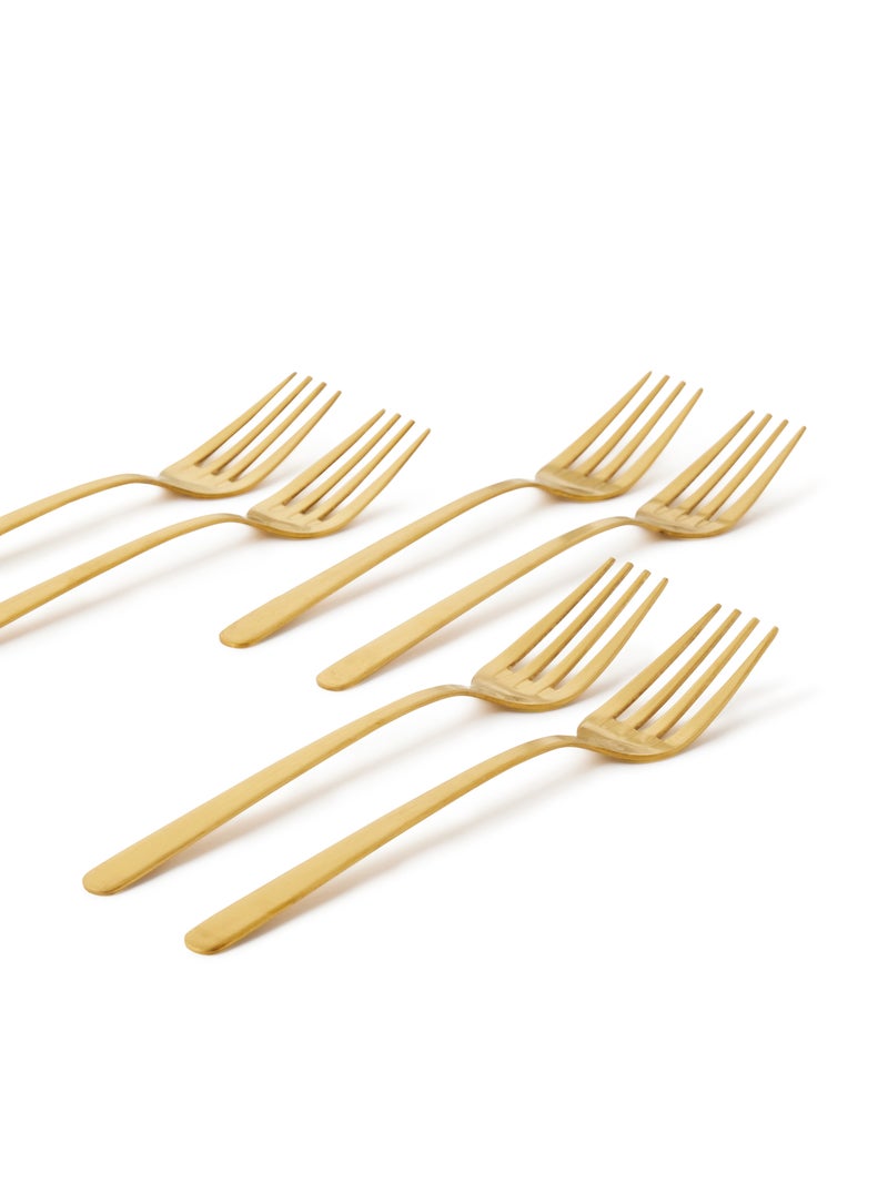 Noon East - 6 Piece Forks Set - Made Of Stainless Steel - Silverware Flatware - Fork Set - Serves 6 - Design Gold Sail Gold Sail 6 Pc Fork - Image 1