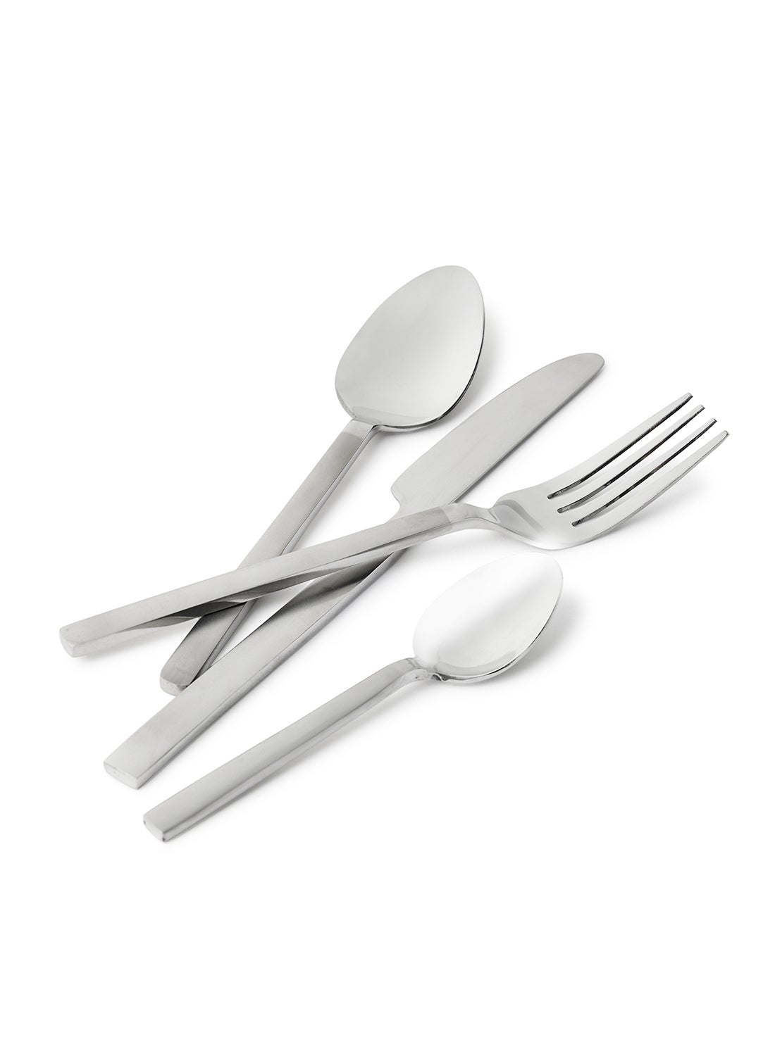 24 Piece Cutlery Set - Made Of Stainless Steel - Silverware Flatware - Spoons And Forks Set, Spoon Set - Table Spoons, Tea Spoons, Forks, Knives - Serves 6 - Design Silver Antila 