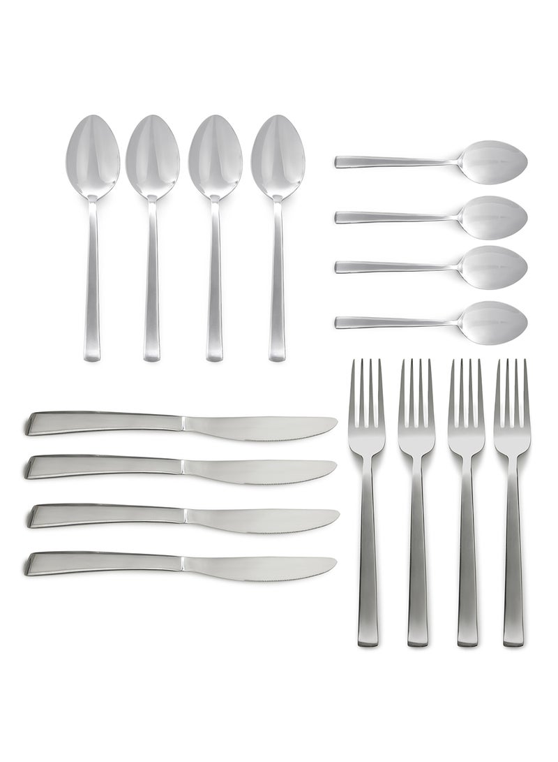 ايست من نون 16 Pc Set طقم أدوات مائدة سيلفروير مصنوعة من الستانلس ستيل مكون من 16 قطعة - سكاكين وشوك وملاعق مائدة كبيرة وملاعق صغيرة - لون فضي سبيد فضي سبيد - Image 1