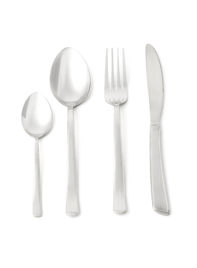 ايست من نون 16 Pc Set طقم أدوات مائدة سيلفروير مصنوعة من الستانلس ستيل مكون من 16 قطعة - سكاكين وشوك وملاعق مائدة كبيرة وملاعق صغيرة - لون فضي سبيد فضي سبيد - Image 2