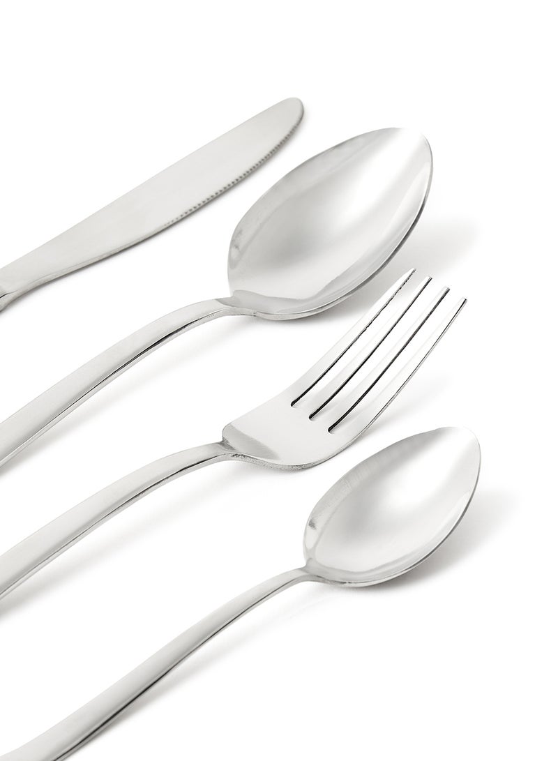 ايست من نون 16 Pc Set طقم أدوات مائدة سيلفروير مصنوعة من الستانلس ستيل مكون من 16 قطعة - سكاكين وشوك وملاعق مائدة كبيرة وملاعق صغيرة - لون فضي سبيد فضي سبيد - Image 4