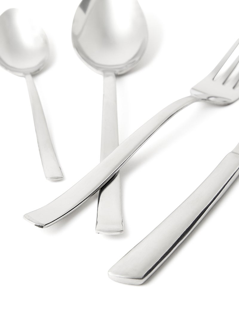 ايست من نون 16 Pc Set طقم أدوات مائدة سيلفروير مصنوعة من الستانلس ستيل مكون من 16 قطعة - سكاكين وشوك وملاعق مائدة كبيرة وملاعق صغيرة - لون فضي سبيد فضي سبيد - Image 5