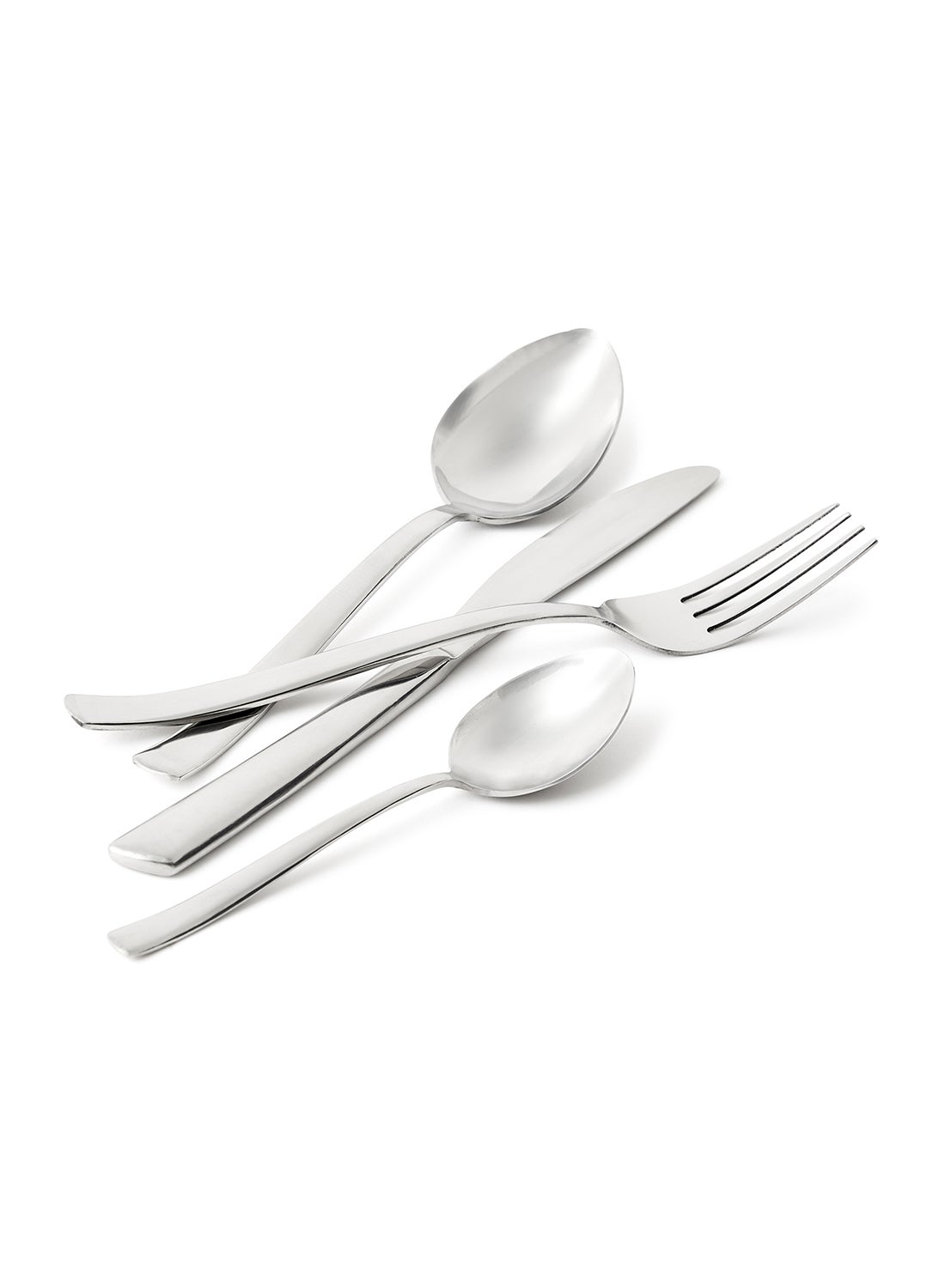 24 Piece Cutlery Set - Made Of Stainless Steel - Silverware Flatware - Spoons And Forks Set, Spoon Set - Table Spoons, Tea Spoons, Forks, Knives - Serves 6 - Design Silver Spade 