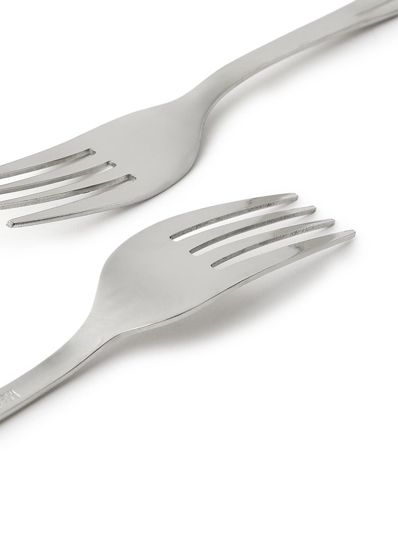 Noon East - 6 Piece Forks Set - Made Of Stainless Steel - Silverware Flatware - Fork Set - Serves 6 - Design Silver Flowrish Silver Flowrish 6 Pc Forks - Image 1