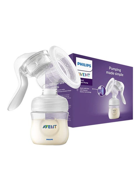 Manual Breast Pump - Easy Pumping, with Natural Motion Technology, BPA-Free (Model SCF430/01), Transparent