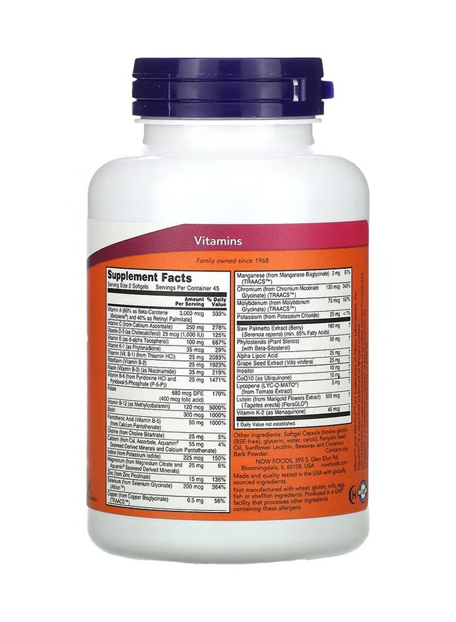 Now Foods - ADAM Multi-Vitamin Dietary Supplement - 90 Softgels - Image 1