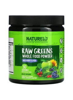 NATURELO Raw Greens Food Powder Dietary Supplements 8.5 Oz (240 G)  - Image 1