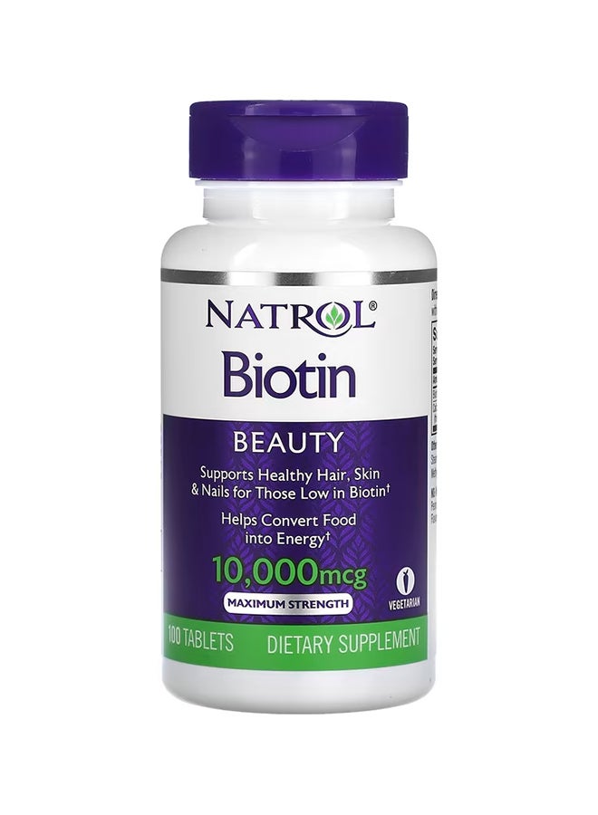 عبوة من مكملين غذائيين من البيوتين بيوتي - 100 قرص 10000 ميكروجرام - Image 2