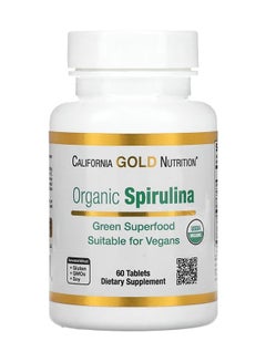 Organic Spirulina Dietary Supplement, 60 Tablets