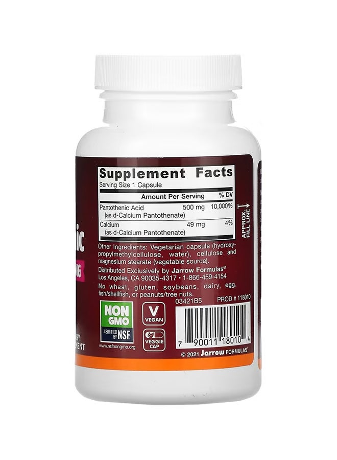 جارو فورملاز مكمل غذائي من حمض البانتوثينيك بفيتامين B5 بتركيز 500 مجم - 100 كبسولة نباتية - Image 2