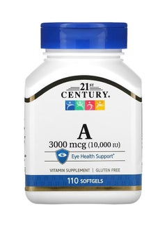 المكمل الغذائي الغني بفيتامين أ بتركيز 3000 ميكروغرام بتركيز 10000 وحدة دولية - 110 كبسولات هلامية