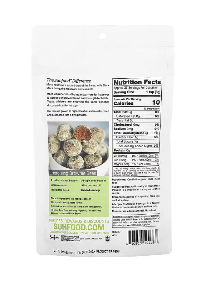 Sunfood - Raw Organic Black Maca Powder 4 Oz (113 G) - Image 1