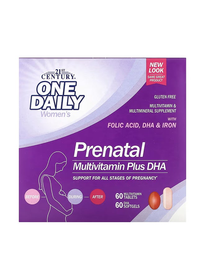 21st CENTURY Prenatal Multivitamin/Mineral Plus DHA Dietary Supplement - 60 Tablets/60 Softgels  - Image 1