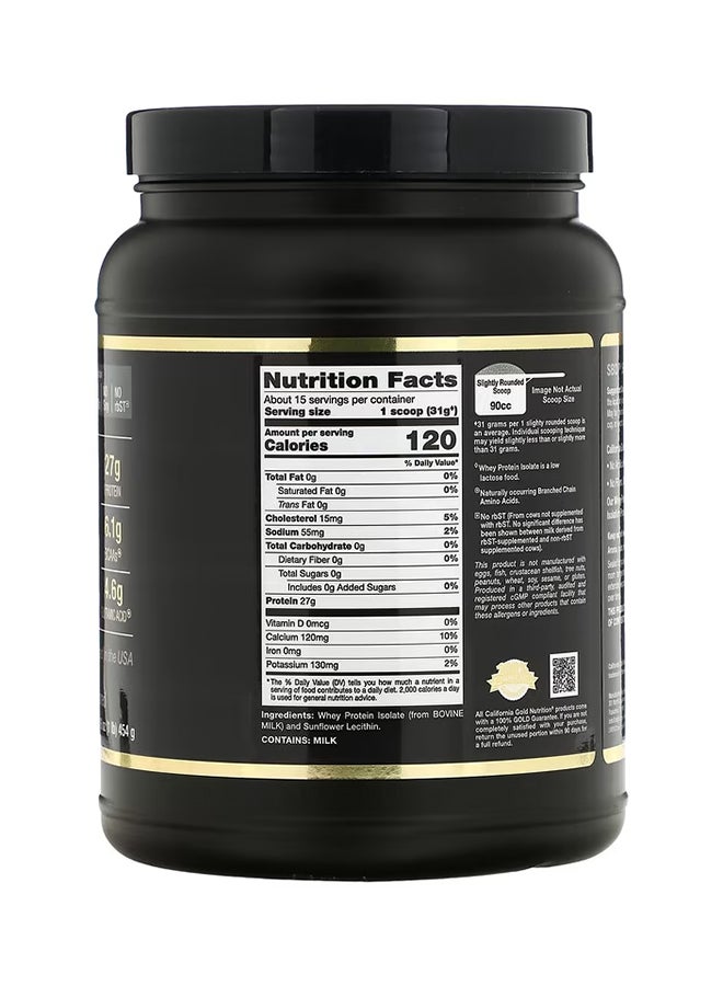 California Gold Nutrition Sport Whey Protein Isolate  1 Lb, 16 Oz (454 G)  - Image 2