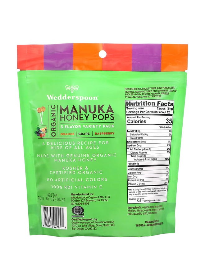Wedderspoon Org Manuka Honey Pops Kids-Varietypak 24'S:02242, 4.15 Oz (118 G)  - Image 2