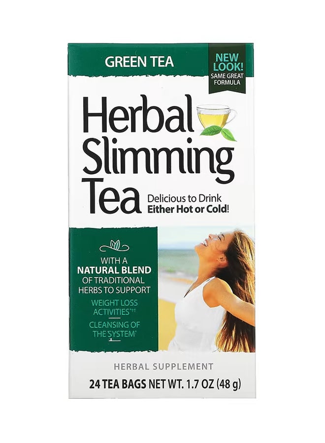 21st CENTURY Herbal Slimming Green Tea - 24 Bags 1.7 Oz (48 G)  - Image 1