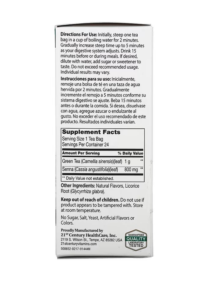 21st CENTURY Herbal Slimming Green Tea - 24 Bags 1.7 Oz (48 G)  - Image 2
