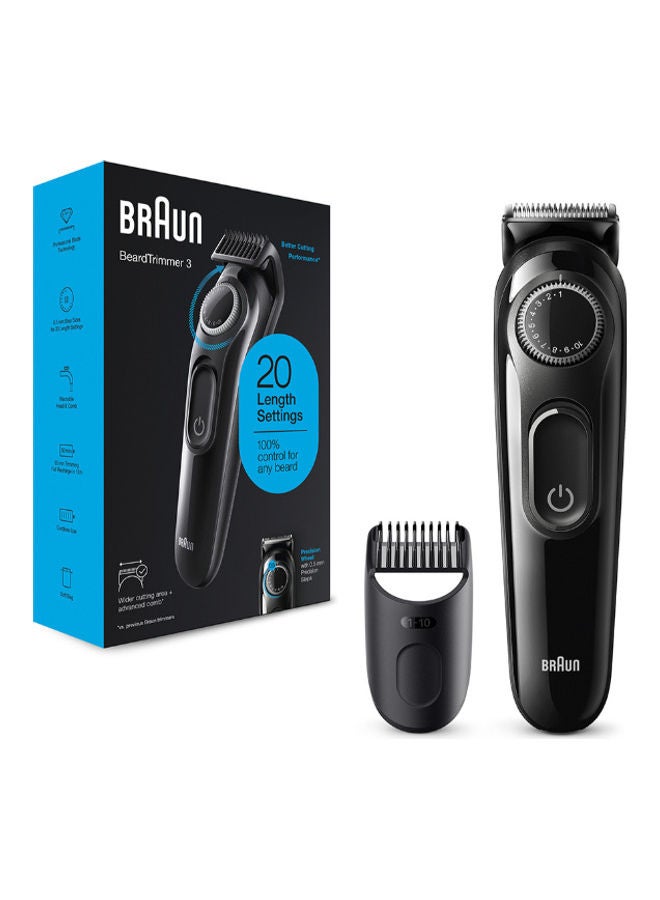 BRAUN Rechargeable Beard And Hair Trimmer With 20 Length Settings Black 13.7 x 5.7 x 20cm - Image 1