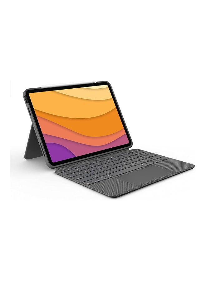 Logitech Combo Touch iPad Pro 12.9-inch (5th, 6th gen - 2021, 2022) Keyboard Case - Detachable Backlit Keyboard with Kickstand, Click-Anywhere Trackpad, Smart Connector -UK english - Grey  - Image 1