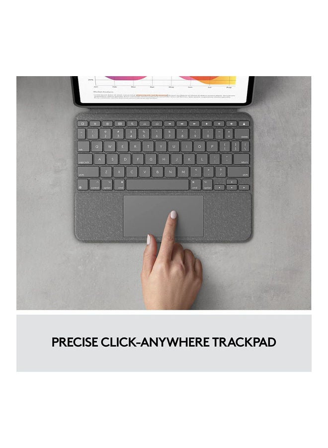 Logitech Combo Touch iPad Pro 12.9-inch (5th, 6th gen - 2021, 2022) Keyboard Case - Detachable Backlit Keyboard with Kickstand, Click-Anywhere Trackpad, Smart Connector -UK english - Grey  - Image 4