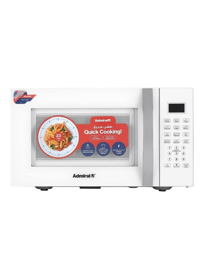 أدميرال Microwave Oven 1 Year Warranty 2022 Year Model 23 L 800 W ADMW23WSWP White  - Image 2