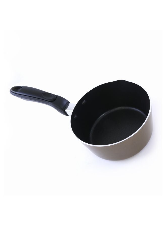 Royalford Aluminium Milk Pan 18Cm Heat Resistant Exterior 18X9Cm Brown With Black Handle 18X9Cm  - Image 3