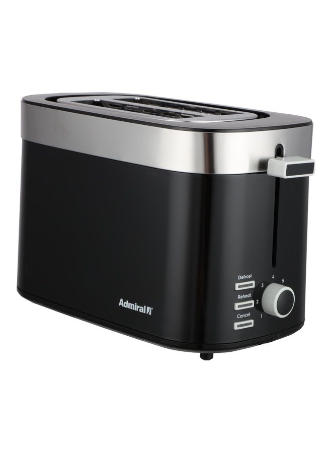 أدميرال Toaster 2 Slice Browning Knob With 7 Degrees 3 Buttons With Cancel Reheat & Defrost Function Auto-Centering Anti Jam Function 220-240V 60Hz 850.0 W ADBK2TBSS Black - Image 2