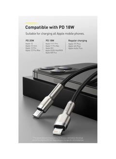 USB C to Lightning Braided Nylon Fast Charging Data Transfer Cable 20W Power Delivery for iPhone 14/ 14 Pro Max/ 13 Pro/13 Pro Max/13/13 mini/ iPad 9/ 12 mini/12/12 Pro and All Lightning Series Black/Silver - v1676984589/N53386382A_10