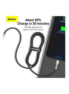 USB C to Lightning Braided Nylon Fast Charging Data Transfer Cable 20W Power Delivery for iPhone 14/ 14 Pro Max/ 13 Pro/13 Pro Max/13/13 mini/ iPad 9/ 12 mini/12/12 Pro and All Lightning Series Black/Silver - v1676984589/N53386382A_5