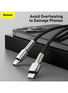 USB C to Lightning Braided Nylon Fast Charging Data Transfer Cable 20W Power Delivery for iPhone 14/ 14 Pro Max/ 13 Pro/13 Pro Max/13/13 mini/ iPad 9/ 12 mini/12/12 Pro and All Lightning Series Black/Silver - v1676984589/N53386382A_6