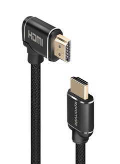 PROMATE Promate HDMI Cable, High-Speed 90 Degree Right-Angle 4K HDMI 1.5 Meter Cable with 3D Video Support and 24K Gold Plated Connectors, proLink4K1-150 Black  - Image 1