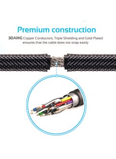 PROMATE Promate HDMI Cable, High-Speed 90 Degree Right-Angle 4K HDMI 1.5 Meter Cable with 3D Video Support and 24K Gold Plated Connectors, proLink4K1-150 Black  - Image 4