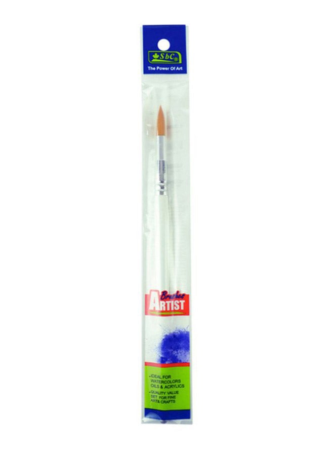 SBC Artist Water Colour Brush, Size 14 White/Brown  - Image 1