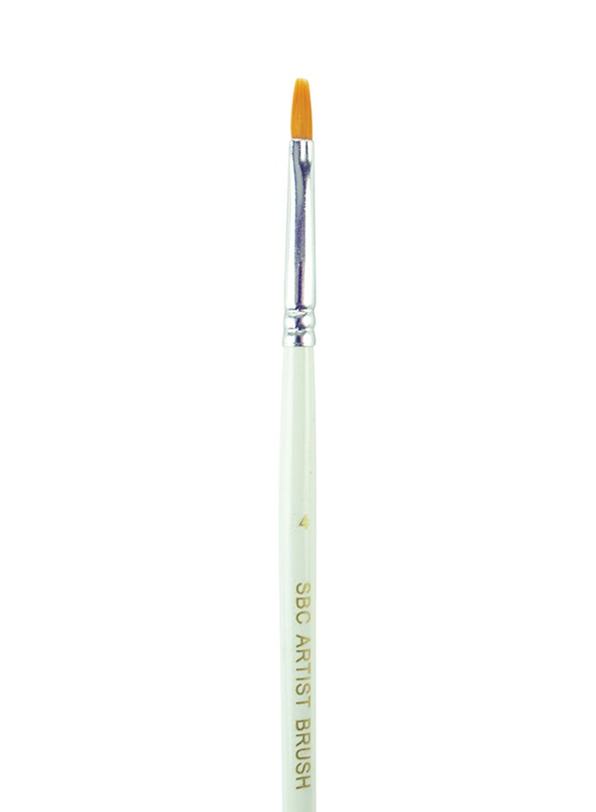 SBC - Artist Oil Colour Brush - Size 4 White - Image 1