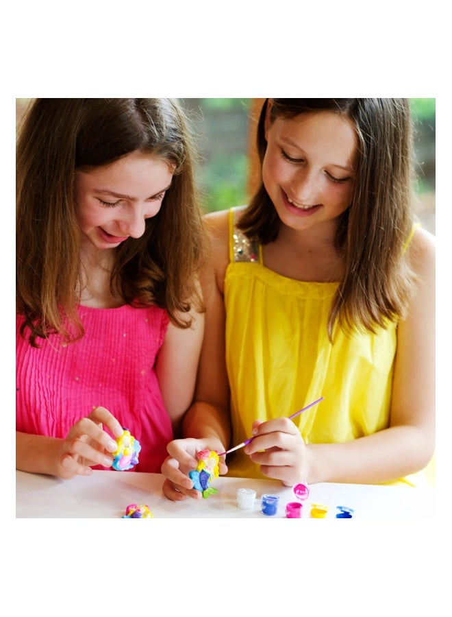 4M Glitter Princess Mould & Paint Set – DIY Plaster Princess Figures with Glitter & Glow-in-the-Dark Paint | Create 6 Sparkly Princess Magnets & Badges | Craft & STEM Fun Kits - Image 1