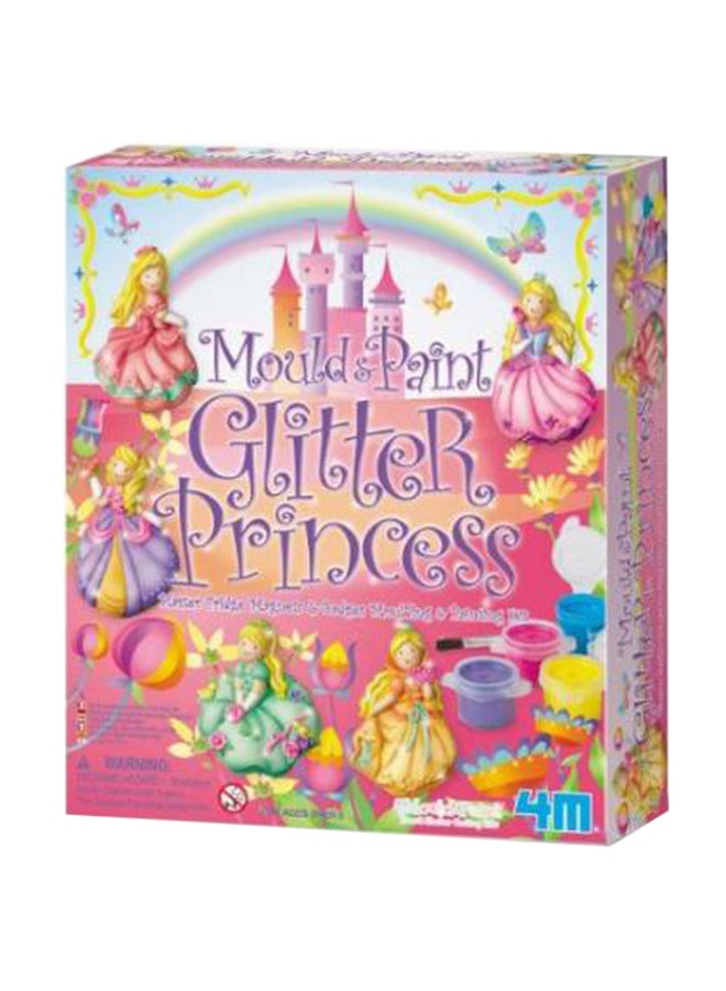 4M Glitter Princess Mould & Paint Set – DIY Plaster Princess Figures with Glitter & Glow-in-the-Dark Paint | Create 6 Sparkly Princess Magnets & Badges | Craft & STEM Fun Kits - Image 5