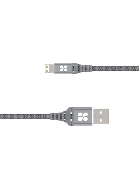 USB Cable, Apple MFi Certified Nylon Braided USB 1.2m Cord with 2.4A Fast Sync Charge Cable, Anti-Tangle Design and Short-Circuit Protection for Apple Lightning Connector Enabled Devices, NerveLink-I Grey