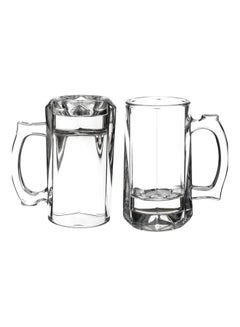 Set Of 2 Large Size Turkish Glass Cups For Multiple Use Clear 300ml