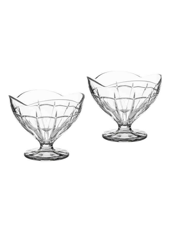 باساباتشي طقم 2 زبادي بقاعدة زجاج تركي متعدد الاستخدام شفاف 10x7سم - Image 1