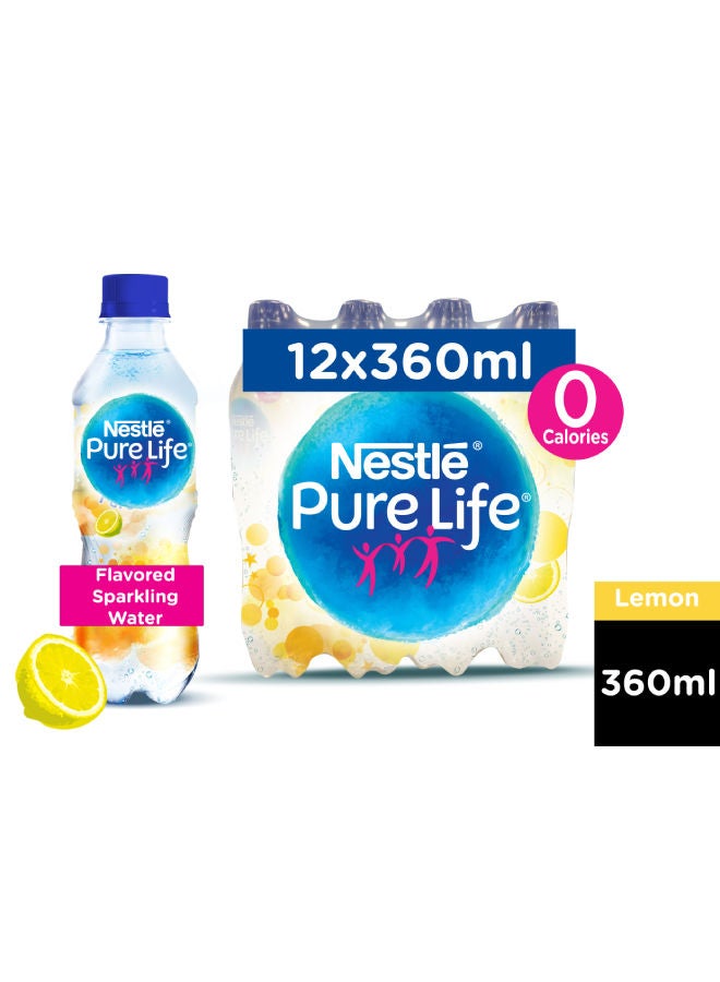Nestle - Nestlé Pure Fizz Flavored Sparkling Water-Lemon - 12 Bottles 0.36Liters - Image 1