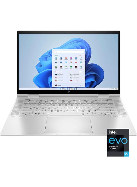 Envy x360 Convertible 2-In-1 (Upgraded Version) Laptop With 15.6-Inch Display, Core i5-1135G7 Processor/16GB RAM/512GB SSD/Intel's Iris Xe Graphics English/Arabic Silver